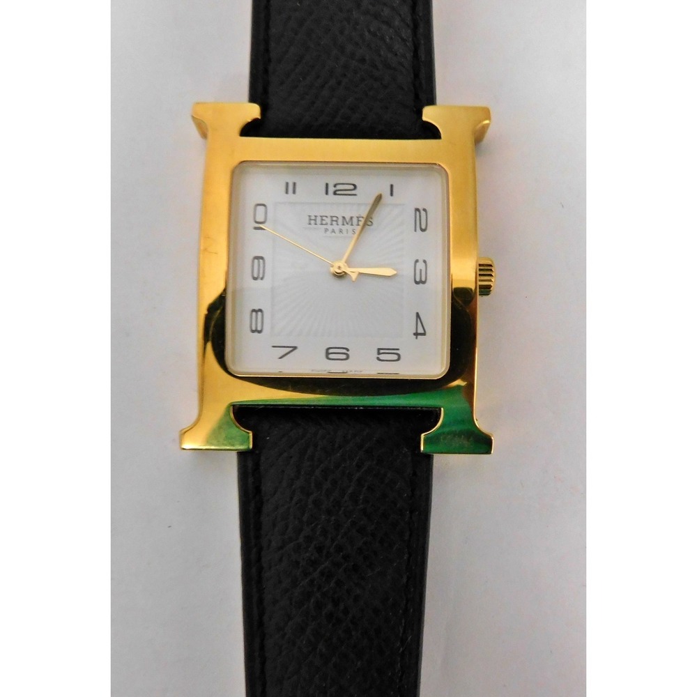 HERMES H Watch HH1.801 Quartz Watch‎ Stainless Steel Black